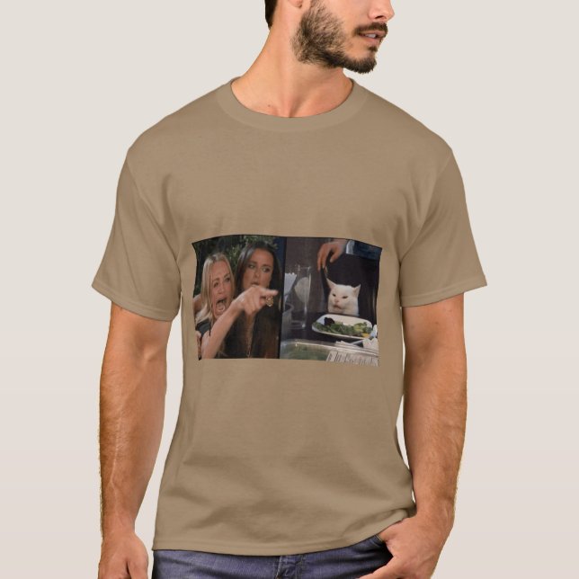 Camiseta woman yelling at cat meme friends funny (Anverso)