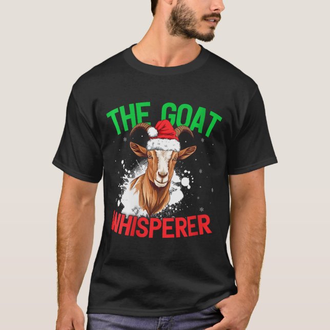Camiseta Womat Goat Whisperer Navidad Decoración Santa Hat  (Anverso)