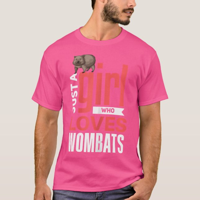Camiseta Womba Chicas graciosos Wombat Lover Chica I Love W (Anverso)