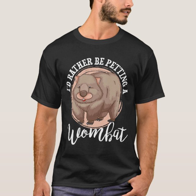 Camiseta Womba Petting a Wombat I Love Wombats (Anverso)