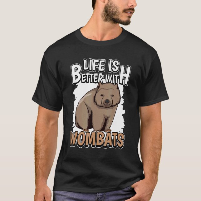 Camiseta Wombat cita a Australia: La vida es mejor con los  (Anverso)