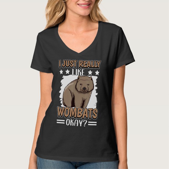 Camiseta Wombat cita a Australia me gustan los wombats (Anverso)