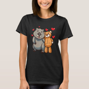 Camiseta Wombat Con Animales Llenos Y Corazones