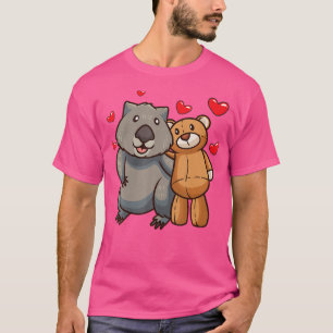 Camiseta Wombat Con Animales Llenos Y Corazones