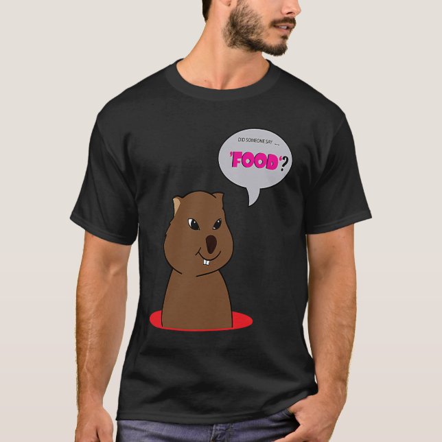 Camiseta Wombat Cute Wombat pide comida (Anverso)