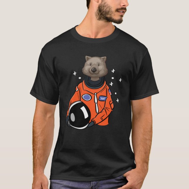 Camiseta Wombat en astronauta espacial (Anverso)