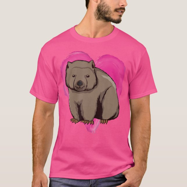 Camiseta Wombat Heart Australia Ama a los Wombats (Anverso)
