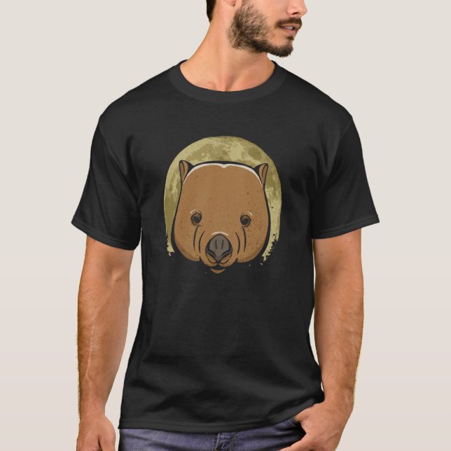Camiseta Wombat Moon Nature Wildlife Animal Cute Rodent (Anverso)