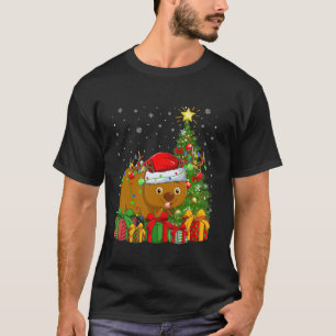 Camiseta Wombat Navidad árbol de Navidad iluminando Santa H