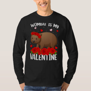 Camiseta Wombat Red Rose Flor Corazón Wombat Valentine S Da