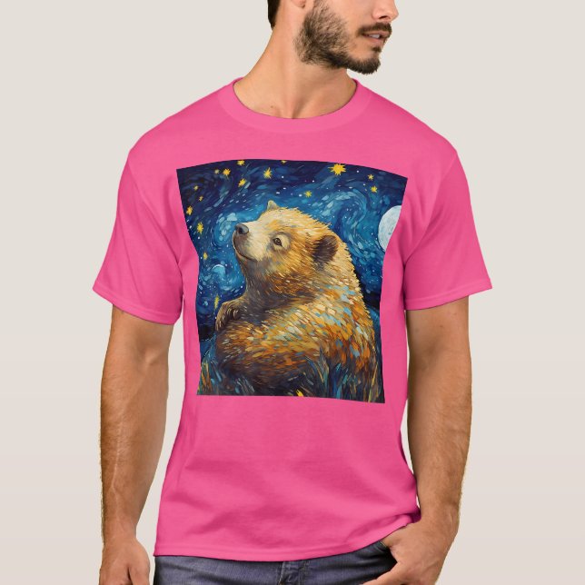 Camiseta Wombat Surreal Starry Night (Anverso)