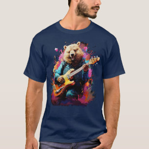 Camiseta Wombat Tocando Guitarra