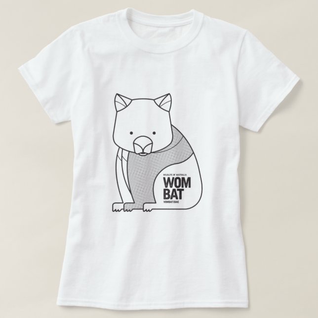 Camiseta Wombat, vida salvaje de Australia (Diseño del anverso)