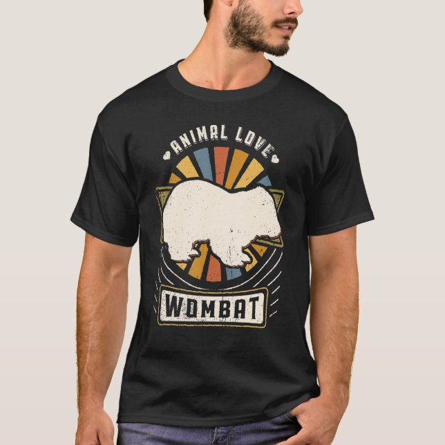 Camiseta Wombat Vintage Classic Retro Animal (Anverso)