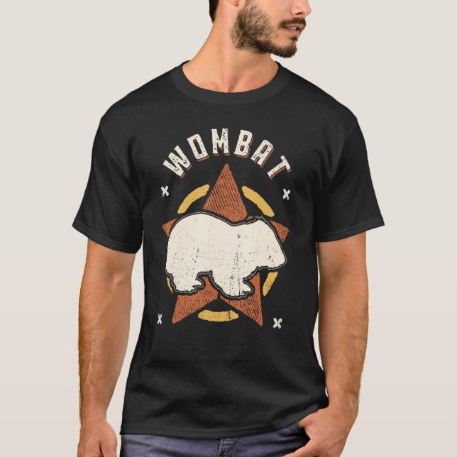 Camiseta Wombat Vintage Retro Classic Animal (Anverso)