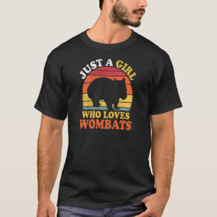 Camiseta Wombat Vintage Sólo un Chica que ama a los wombats