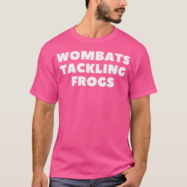 Camiseta Wombats Tackling Frogs Gracioso (Anverso)