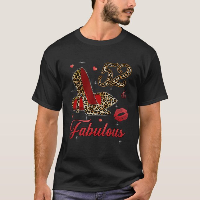 Camiseta Women 52 and fabulous high heels happy 52th birthd (Anverso)