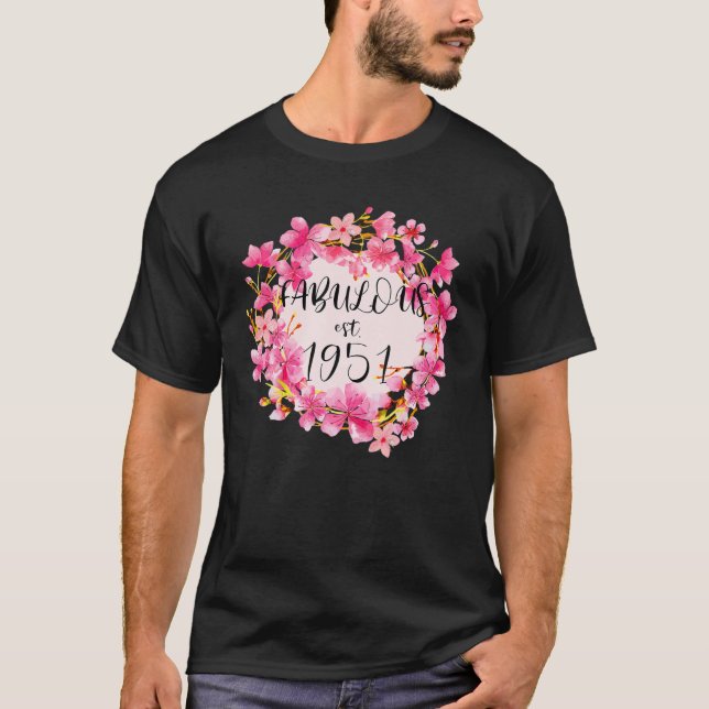 Camiseta Women 70 Years Old Fabulous Since 1951 Happy 70Th (Anverso)