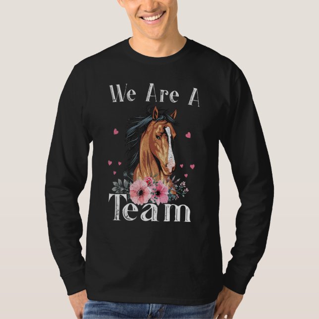 Camiseta Women and Girls Riders Love Horses floral (Anverso)