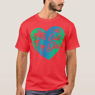 Camiseta Women Cali Girl Vintage California Heart Palm Tree