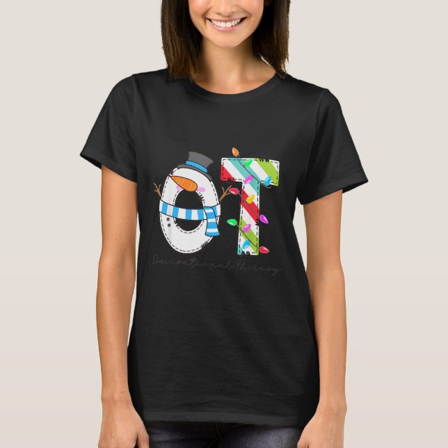 Camiseta Women Christmas Occupational Therapy Ot Ota Snowma (Anverso)