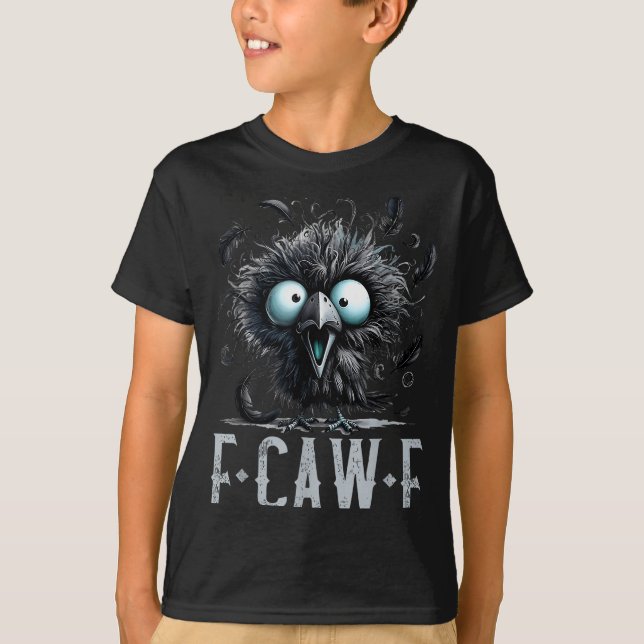 Camiseta Women F-caw-f Black Crow Black Bird Funny Hallowee (Anverso)
