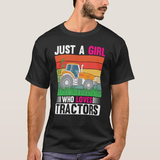 Camiseta Women Farm Life Girl Loves Tractor Family Farmer R (Anverso)
