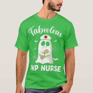 Camiseta Women Halloween Faboolous FNP Nurse Shirt, Boo Gho