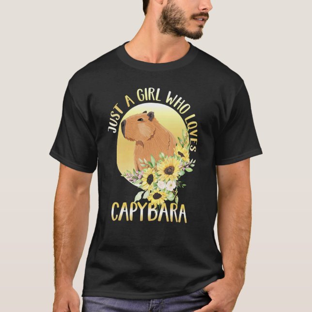 Camiseta Women Just A Girls Who Loves Capybara Girls Cute C (Anverso)
