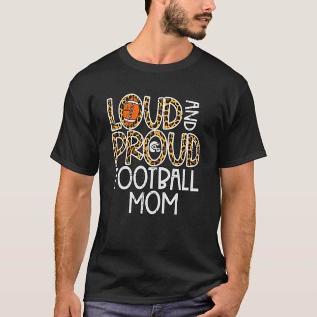 Camiseta Women Leopard Loud & Proud American Football Mom F (Anverso)