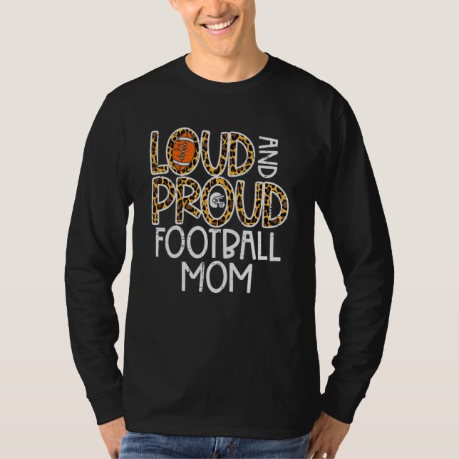 Camiseta Women Leopard Loud & Proud American Football Mom F (Anverso)