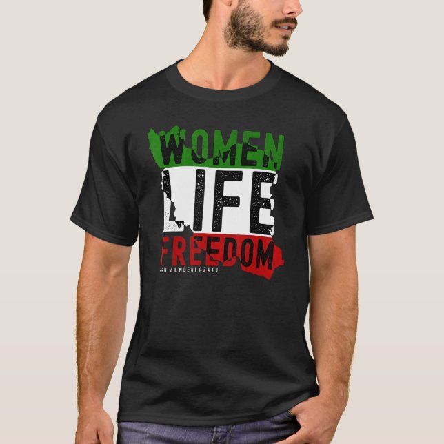 Camiseta Women life freedom stand with Persian Iran women (Anverso)