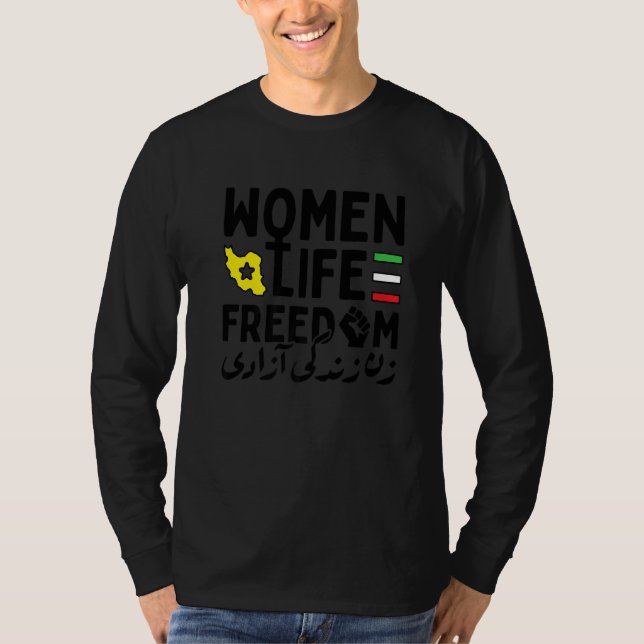 Camiseta Women Life Freedom Support Persian Zan Zendegi Aza (Anverso)