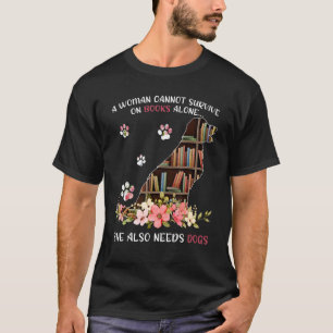 Camiseta Women Love Books And Dogs Girl Love Books And Dogs