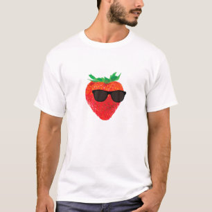 Camiseta Women-Mens-Kids Cool Strawberry With Sunglasses