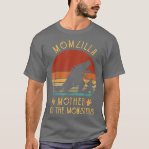 Camiseta Women Momzilla Mother Of Monsters Vintage Mom Moth