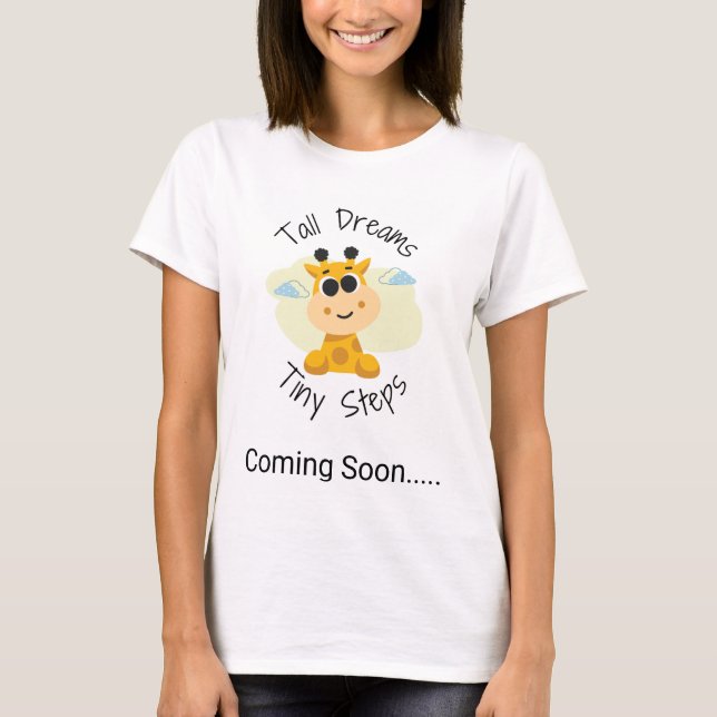 Camiseta Women’s “Coming Soon”  Shirt Cute Pregnancy reveal (Anverso)