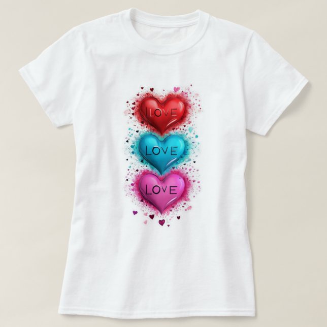 Camiseta 👕❤️Women’s Heart Love Basic T-Shirt (Diseño del anverso)