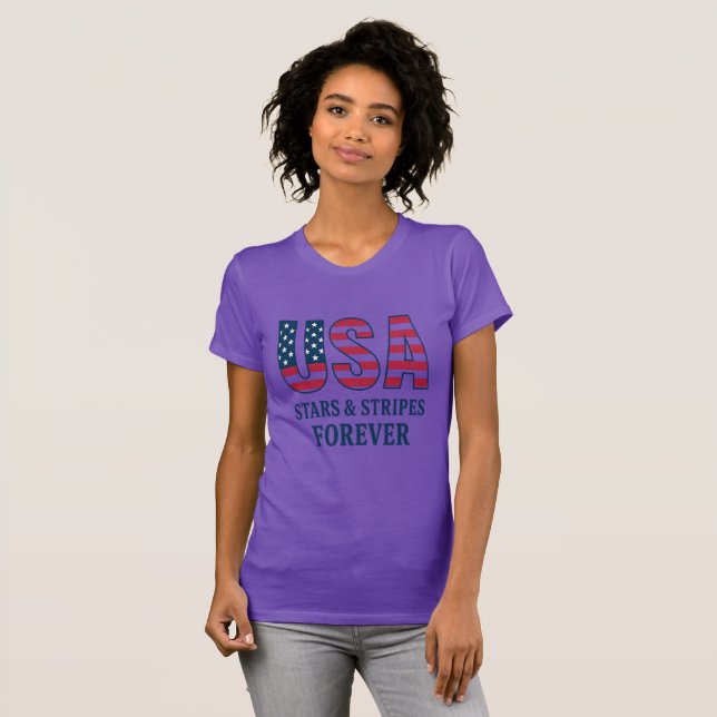 Camiseta Women’s USA Patriotic T-Shirt – Gift for Her (Anverso completo)