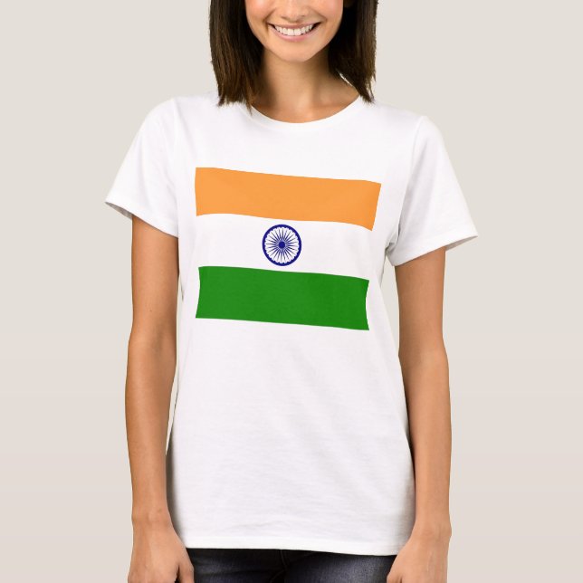 Camiseta Women T Shirt with Flag of India (Anverso)