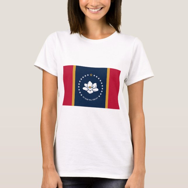 Camiseta Women T Shirt with Flag of Mississippi State Flag (Anverso)