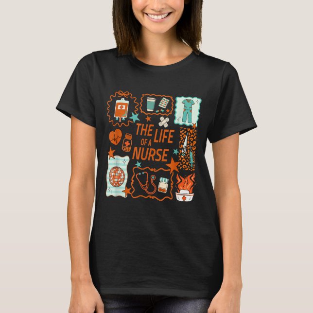 Camiseta Women The Life Of A Nurse Doodle Nursing Showgirl  (Anverso)