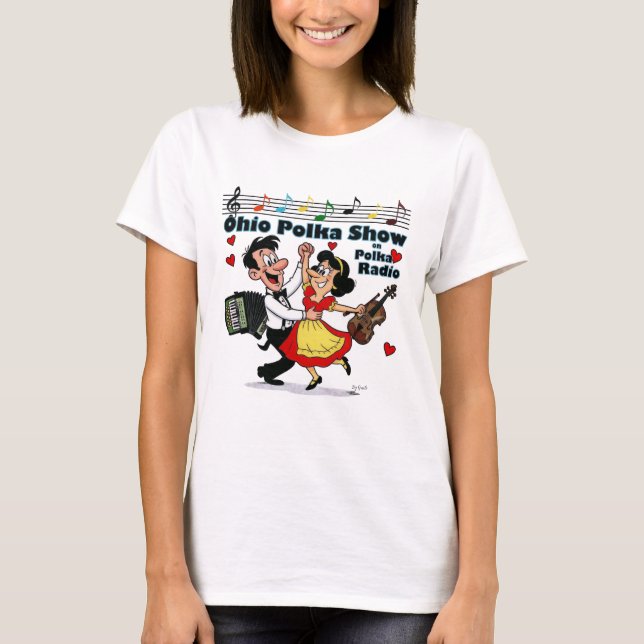 Camiseta Womens 0-H-I-0 Polkas T-Shirt (Anverso)