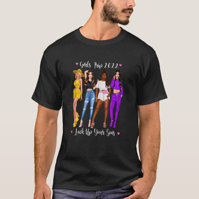 Camiseta Womens 2022 Girls Trip Friends On Holiday Together (Anverso)