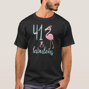 Camiseta Womens 41st Birthday 41 Year Old Flamingo Bday Par