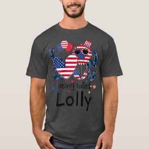 Camiseta Womens 4th of July Love Being Called Lolly Sunflow