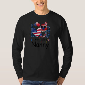 Camiseta Womens 4th Of July Love Being Called Nanny Sunflow