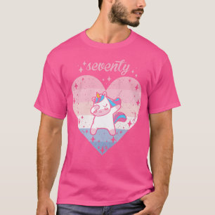 Camiseta Womens 70 Year Old Cute Unicorn Birthday Girl 70th