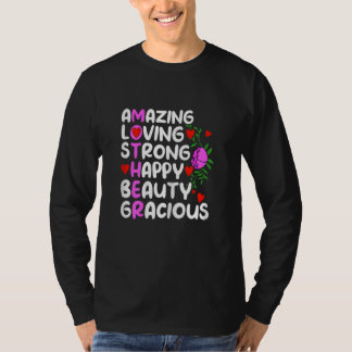 Camiseta Womens Acrostic Mother Amazing Loving Strong Happy